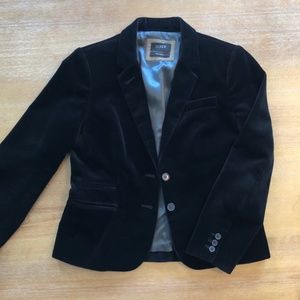 J. Crew Schoolboy Black Velvet Blazer
